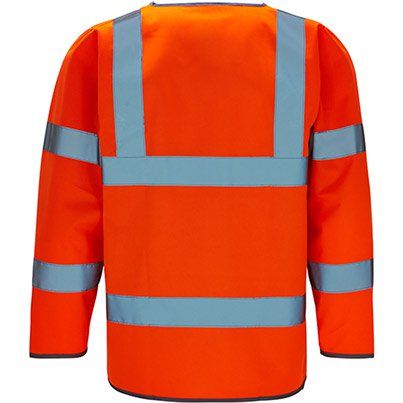 Leo Burrington Orange EcoViz Sleeved Hi Vis Vest | Safetec Direct - View #3