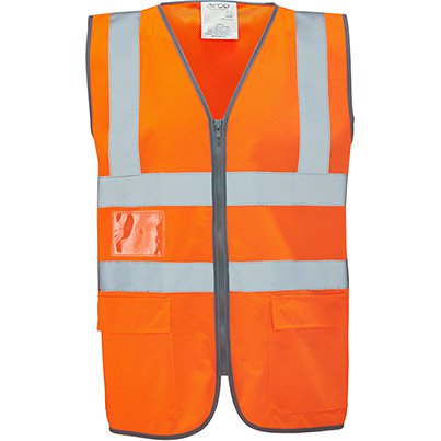 Ultra Orange Zip-Up Hi-Vis Vest - Hird Sales