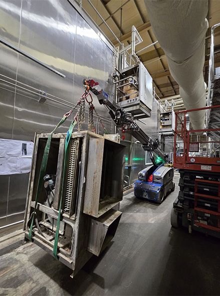 Valla V46R and transporting machine through a confined space