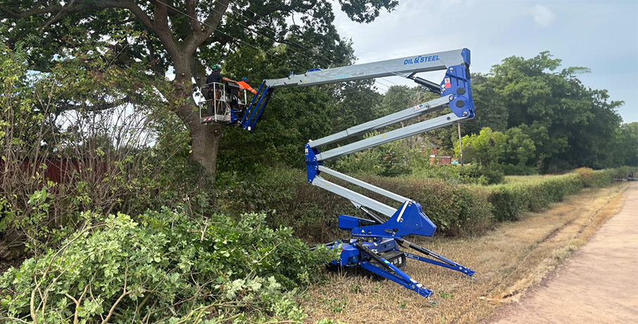 An arborist whose business has just invested in an Oil&Steel Octoplus 21 spider lift has advised that the summer drought means more tree work will have to be carried out from access platforms.